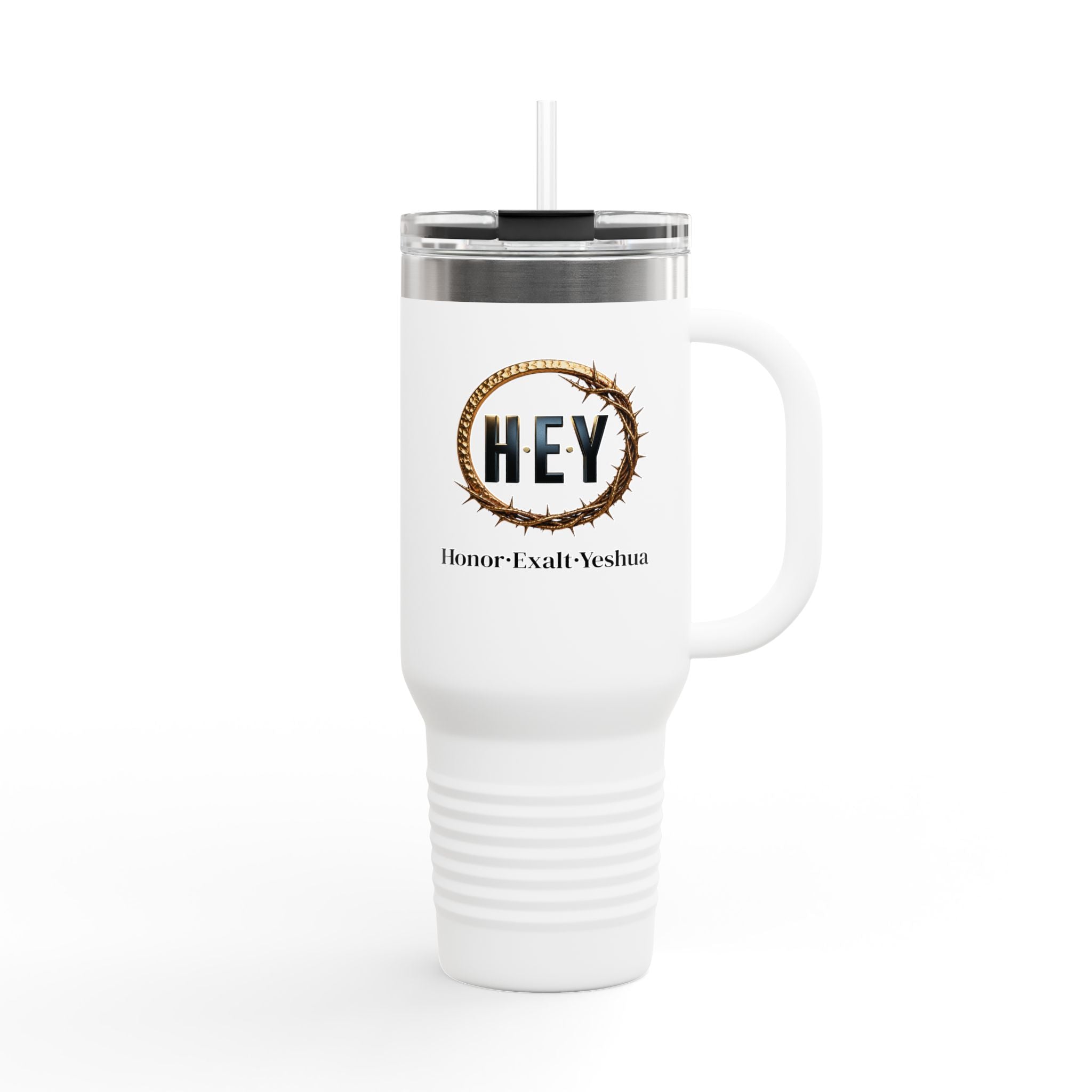 HEY - Honor·Exalt·Yeshua | 40oz Stainless Steele Insulated Tumbler with Handle