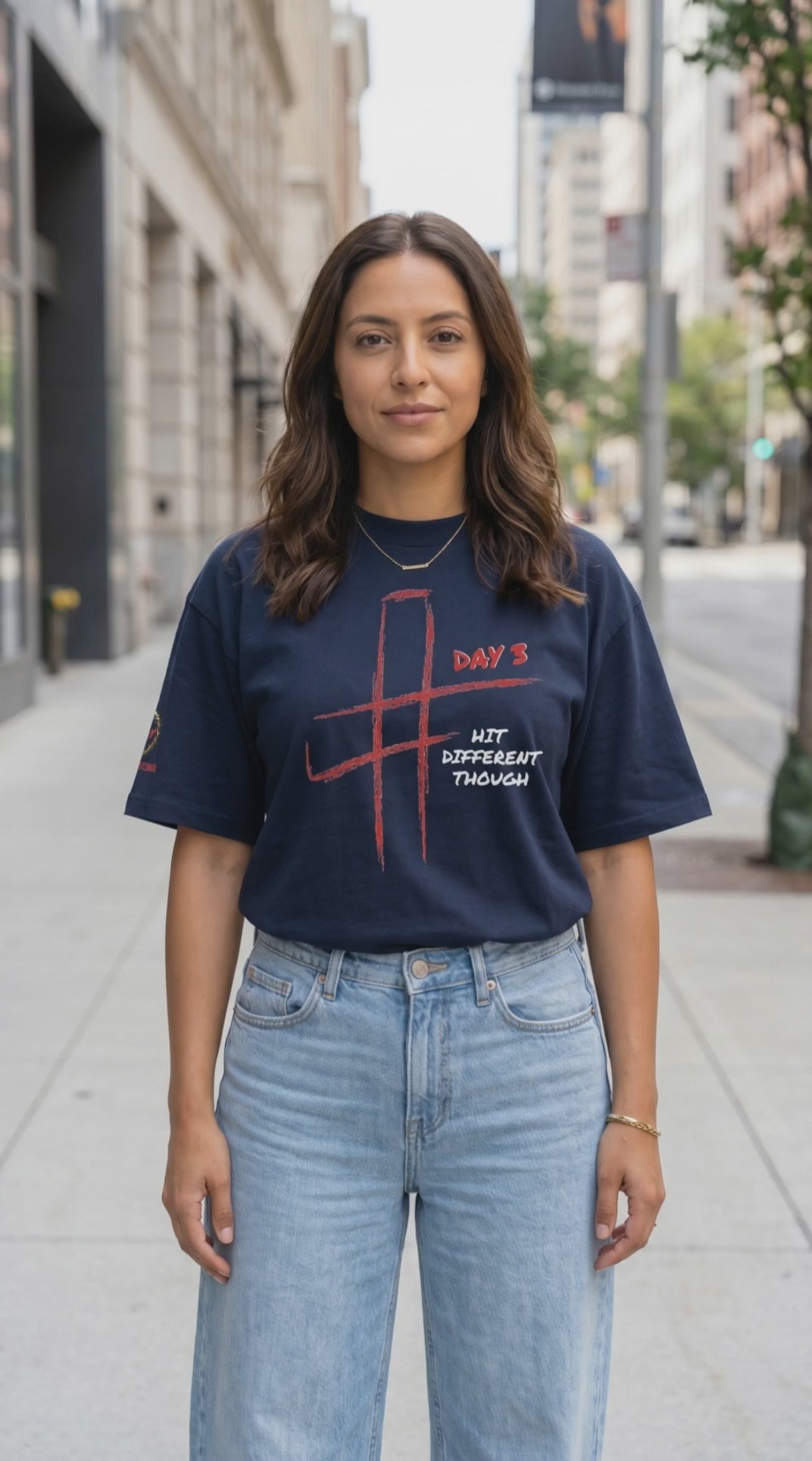 Day 3 - Unisex Organic Oversized Tee (Navy/Black Colors)