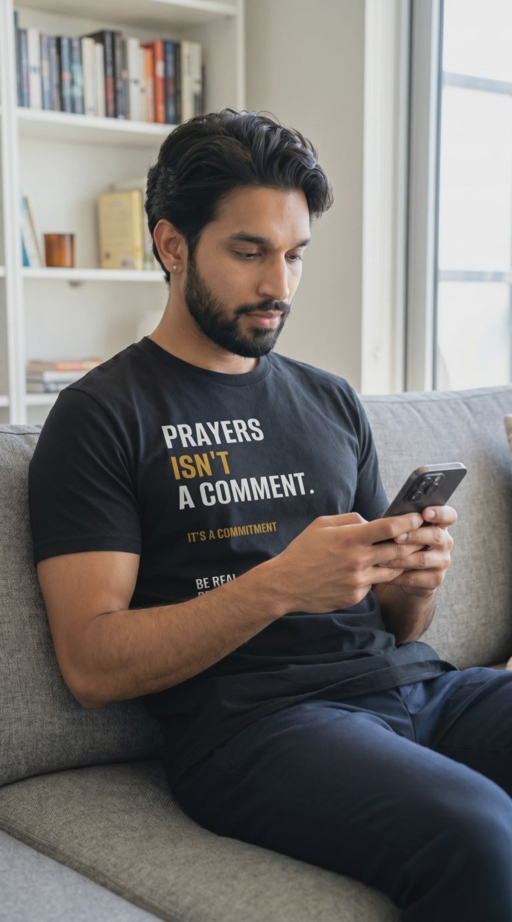 HEY - Honor·Exalt·Yeshua | Organic Cotton - Prayer Tee (Black)